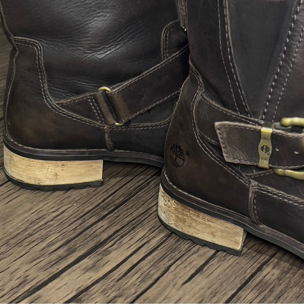 TIMBERLAND  Size 7.5 Earthkeepers Ankle Boot. Gold Buckle Strap Western … - Picture 6 of 10